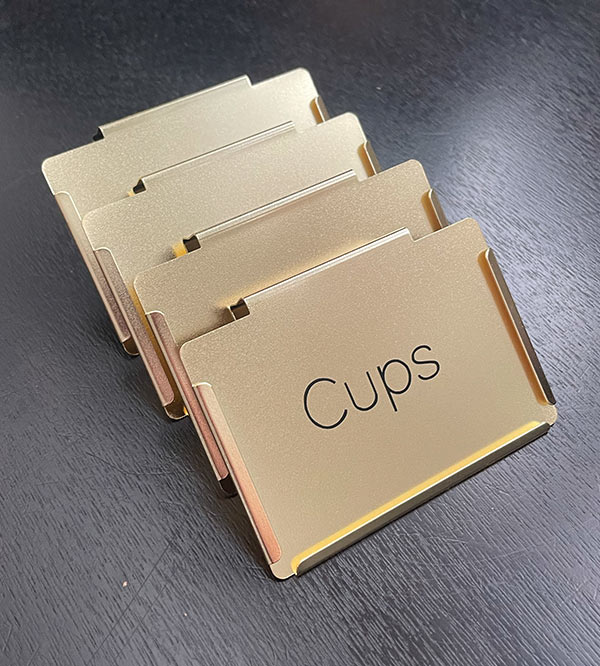 Custom gold bin clips