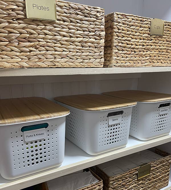 Organization bins with bin clips