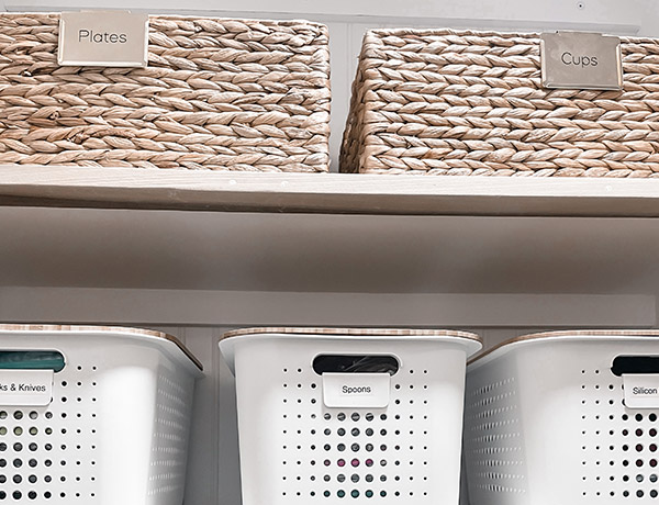 Organation bins with bin clips